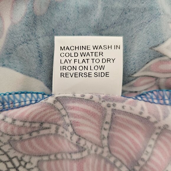 Creation Tunic Top Size 2X Asymmetrical 3/4 Sleeves Vibrant Colorful Leaf Design - Picture 7 of 10